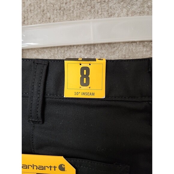 Carhartt Rugged Flex Loose Fit Canvas Work Shorts Womens 8 Black NEW - Picture 8 of 13
